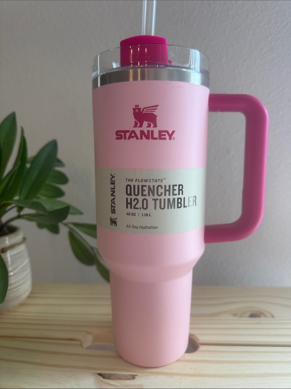 Stanley Pink Insulated Tumbler with Hot Pink Handle